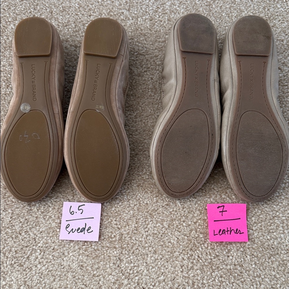 Lucky Brand Emmie Style Women's Suede and Leather Flats Size 6.5 & 7 - Picture 3 of 16